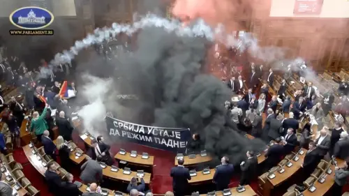 Smoke Grenades Thrown in Serbian Parliament Lead to Lawmaker's Stroke