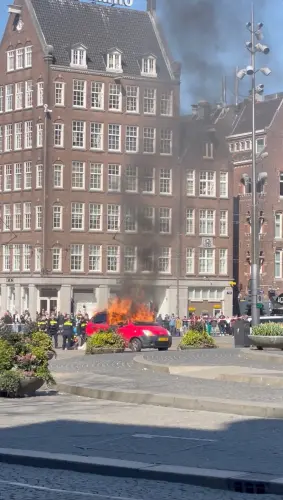Police report that car driver involved in Amsterdam explosion may have been attempting suicide.